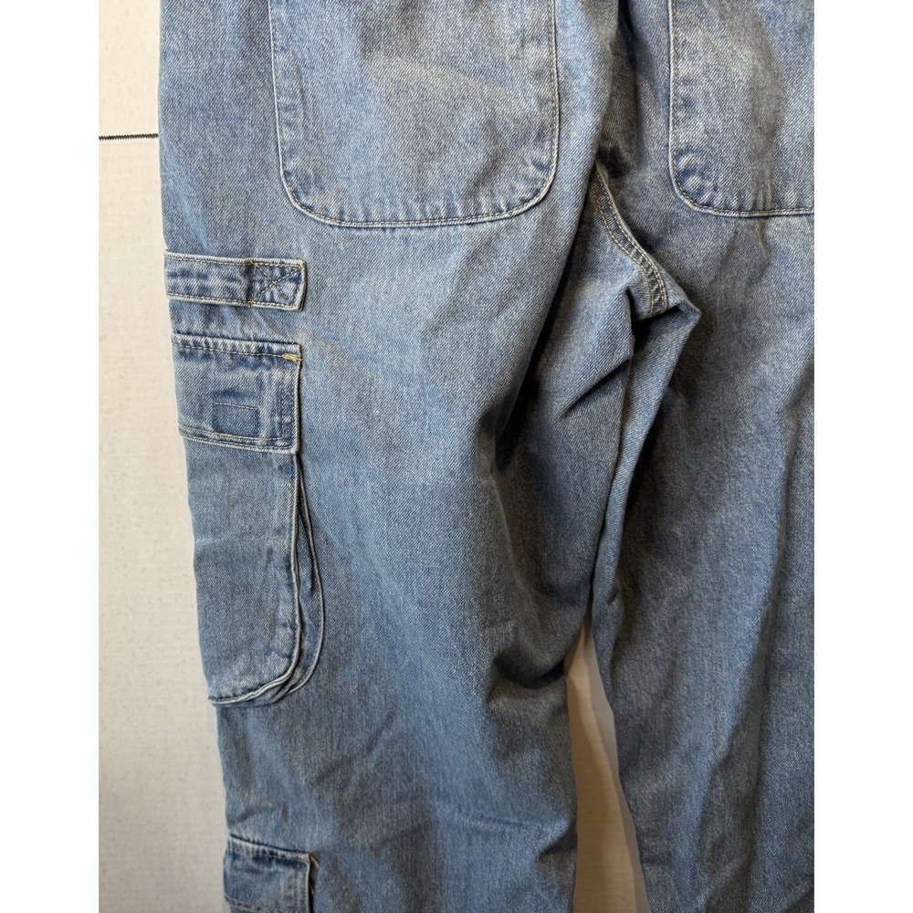 Forever 21 Women's XL NWT Denim Cargo Jogger Pants Y2K Streetwear Utility - Picture 13 of 14